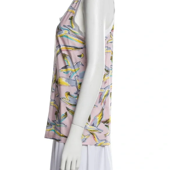 Emilio Pucci Seagull Bird Scoop Neck Racer Back Tank Top - Picture 4 of 11